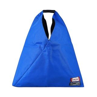 【MM6 MAISON MARGIELA】MM6 Maison Margiela xEastpak聯名款縫線設計標籤LOGO三角設計尼龍肩背托特包(藍)