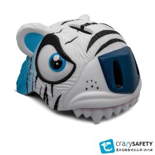 【MAF 蔓侒菲】3D安全帽-白老虎/學步帽/兒童護具/平衡車/自行車/直排輪/滑板車/攀巖(丹麥品牌crazysafety)