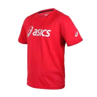 【asics 亞瑟士】男短袖T恤-臺灣製 吸濕排汗 上衣 慢跑 路跑 亞瑟士 紅銀(K31415-23A)