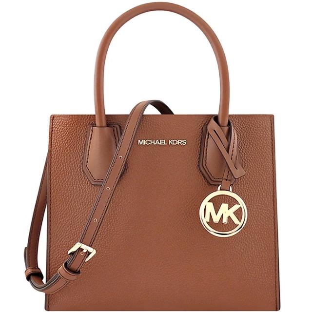 【Michael Kors】Mercer 荔枝紋牛皮手提/斜背兩用包(焦糖色)