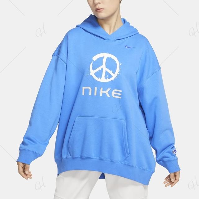 【NIKE 耐吉】上衣 女款 長袖上衣 帽T 運動 AS W NSW FLC HOODIE 藍 FB1823-435