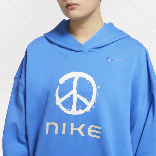 【NIKE 耐吉】上衣 女款 長袖上衣 帽T 運動 AS W NSW FLC HOODIE 藍 FB1823-435