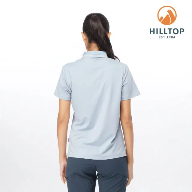 【Hilltop 山頂鳥】Jungle Jacquard Polygiene 女款抗菌吸濕快乾抗UV POLO衫 PS14XFI0 淺藍