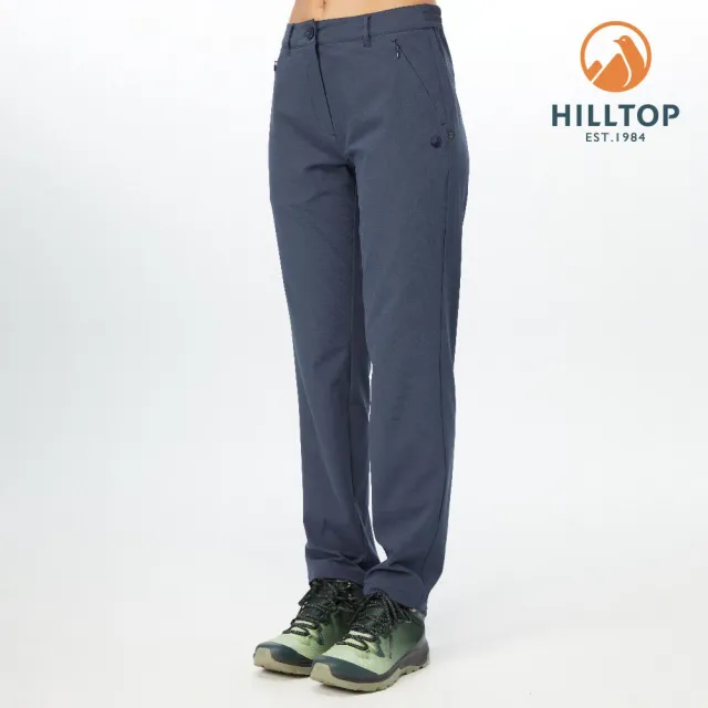【Hilltop 山頂鳥】Ultra-light Active Zip-off 女款超潑水抗UV拉鍊口袋彈性休閒長褲 PS07XFL7 藍