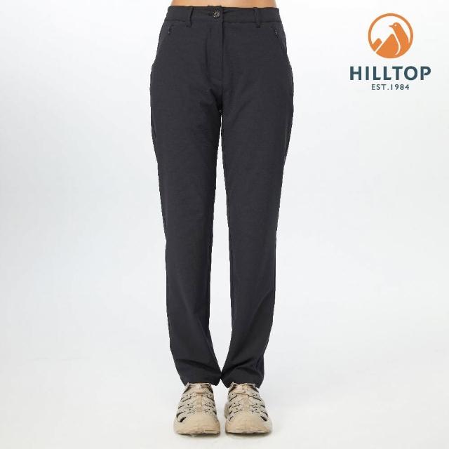 【Hilltop 山頂鳥】Ultra-light Active Zip-off 女款超潑水抗UV拉鍊口袋彈性休閒長褲 PS07XFL7 黑