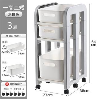 【聚優】小推車(零食置物架 可移動 宿舍床頭床邊收納架 抽屜收納櫃 桌下櫃 桌下置物車)