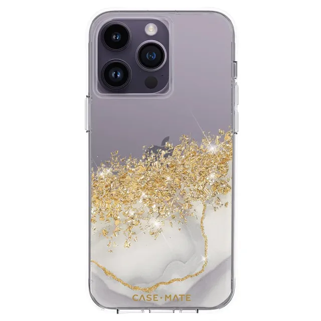 【CASE-MATE】iPhone 14 Pro 6.1吋 Karat Marble 鎏金石紋環保抗菌防摔保護殼