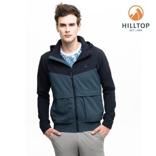 【Hilltop 山頂鳥】男款輕量超潑水抗UV外套S02M96印墨黑