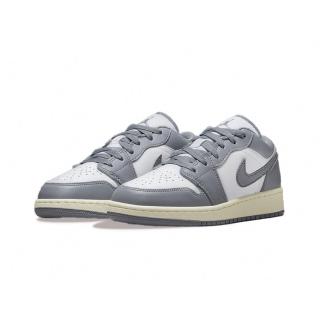 【NIKE 耐吉】Air Jordan 1 Low Vintage Grey 小DIOR 復古灰 奶油底 休閒鞋 男款 553558-053