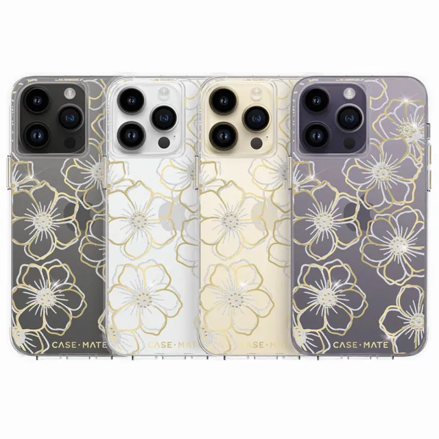 【CASE-MATE】iPhone 14 Pro Max 6.7吋 Floral Gems 鑽彩花漾環保抗菌防摔保護殼