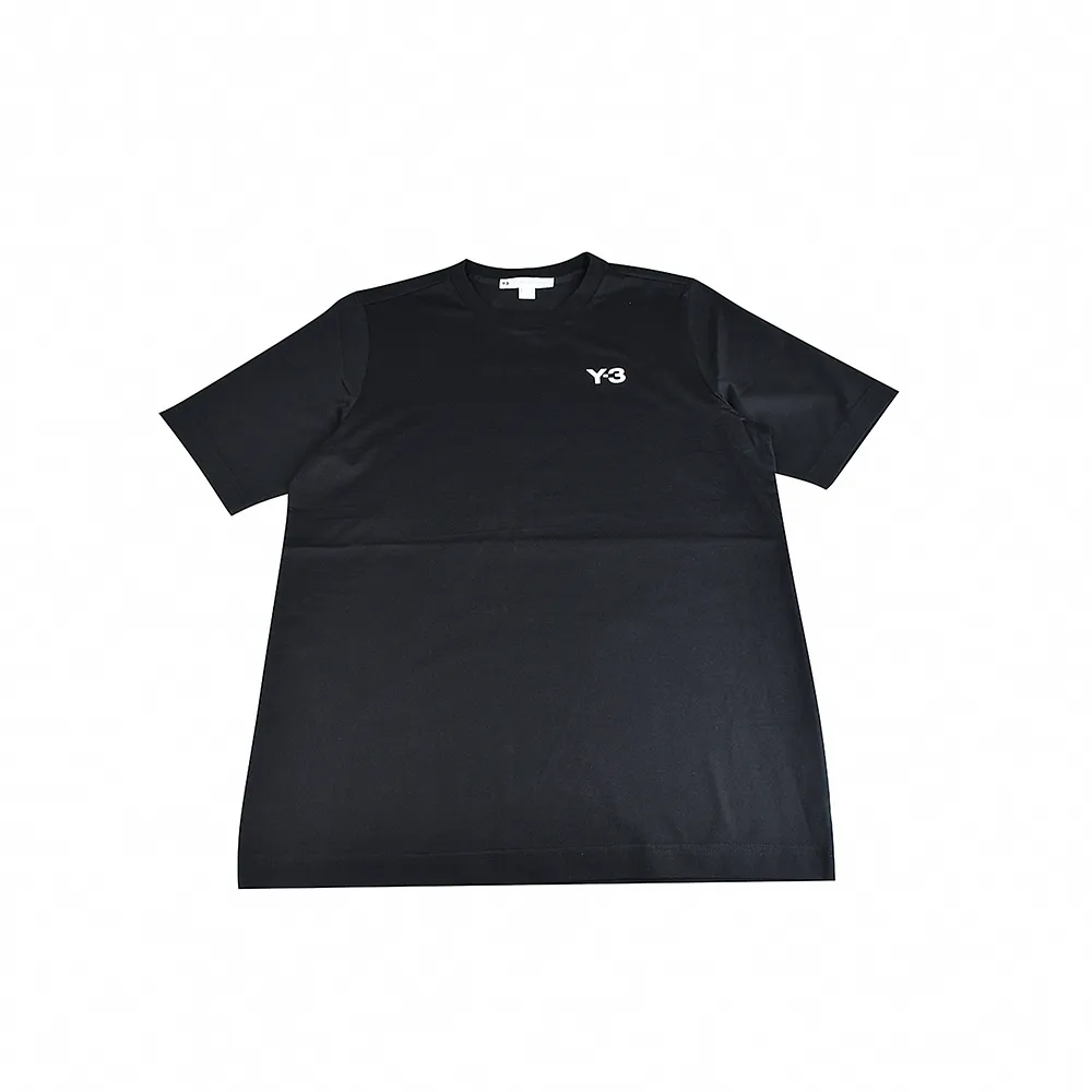 【Y-3 山本耀司】經典白色LOGO紀念短袖T恤(男款/黑)