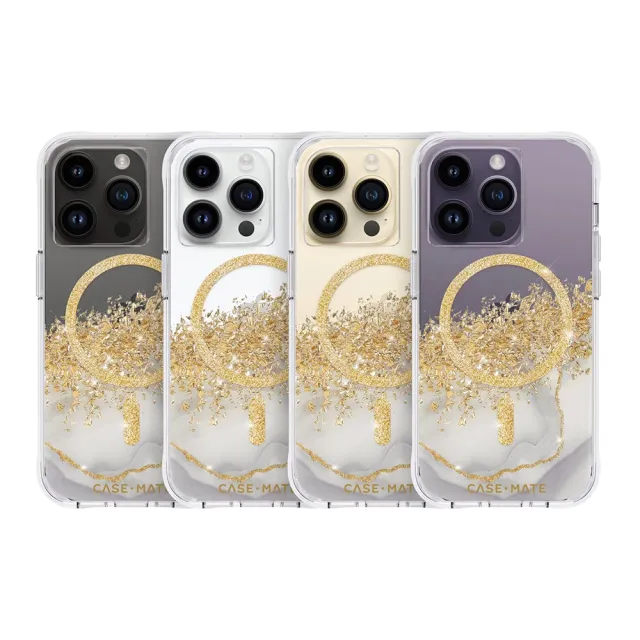 【CASE-MATE】iPhone 14 Pro Max6.7吋Karat Marble 鎏金石紋環保抗菌防摔保護殼MagSafe版