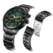 【CITIZEN 星辰】光動能紳士時尚月相錶-42mm/綠x黑 母親節 禮物(AP1055-87X)