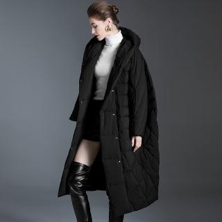【巴黎精品】現貨+預購 真羽絨90%白鴨絨羽絨外套羽絨衣夾克(保暖連帽大口袋寬鬆長款女外套p1au26)