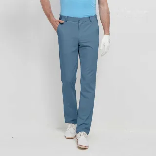 【GoPlayer】男彈性腰高爾夫長褲-淺藍(高爾夫長褲 彈性透氣 運動休閒長褲)