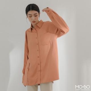 【MO-BO】小設計長版柔軟長襯衫(上衣)