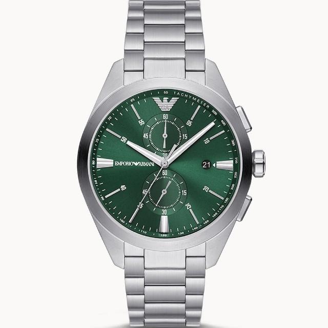 【EMPORIO ARMANI】亞曼尼 紳男三眼計時手錶-43mm 錶 生日禮 送禮(AR11480)