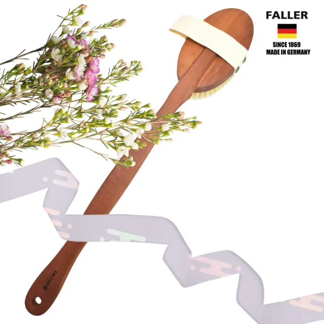 【FALLER 芙樂】德國製梨木木白豚鬃筋膜按摩乾刷可拆式(乾刷/沐浴按摩美容/雙11)