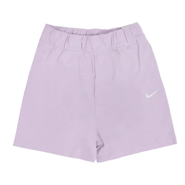 【NIKE 耐吉】短褲 NSW JRSY Shorts 女款 紫粉 休閒 小Logo 重磅 褲子(DM6729-530)