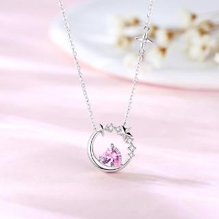 【巴黎精品】現貨+預購 925純銀項鍊鋯石吊墜(愛心星星鏤空圓環女飾品a1cj21)