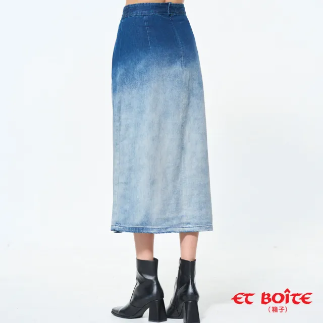 【BLUE WAY】女裝 高腰花苞漸層丹寧 長裙-ETBOiTE 箱子