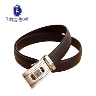 【Roberto Mocali】扣洞式牛皮皮帶 RM-7208BKF(黑)