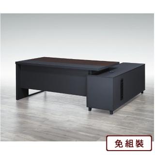 【AS雅司設計】AS-傑倫特鐵腳L型辦公桌-總寬:201x160x76cm 桌面:176x87x76cm 側櫃160x48x63cm 另有反向