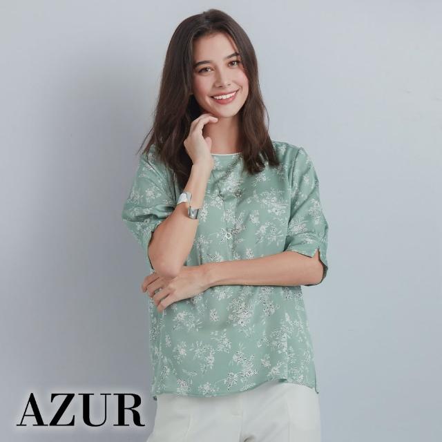 【AZUR】宮廷緞面印花上衣