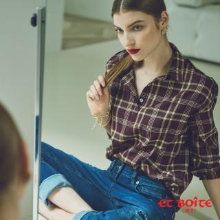 【BLUE WAY】女裝 格紋半開襟長版 襯衫-ETBOiTE 箱子