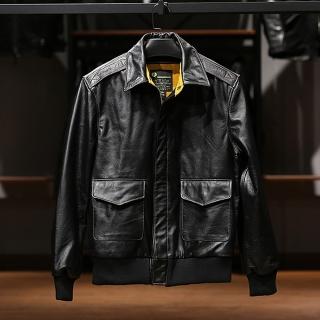 【巴黎精品】現貨+預購 真皮皮衣牛皮夾克(美式A2飛行夾克男外套2色p1ay4)