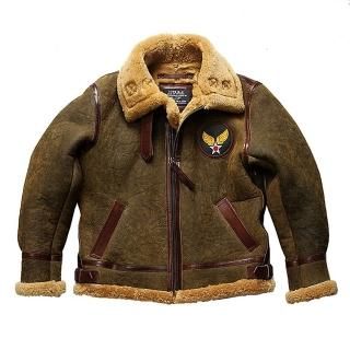 【巴黎精品】現貨+預購 真皮皮衣綿羊皮夾克(皮毛一體B3飛行男外套p1ay17)