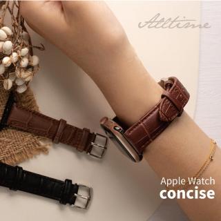 【ALL TIME 完全計時】鱷魚壓紋真皮錶帶Apple Watch通用錶帶