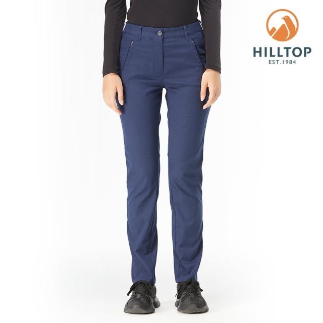 【Hilltop 山頂鳥】女款彈性保暖長褲 H31FM5 黑深藍