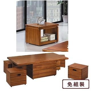 【AS雅司設計】AS-夏麗全實木大茶几--全組--含椅-150*80*47cm