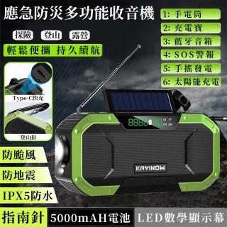 【LADUTA 拉布塔】戶外太陽能防災收音機/手搖發電收音機(多功能便/應急/照明/發電/藍芽音箱)