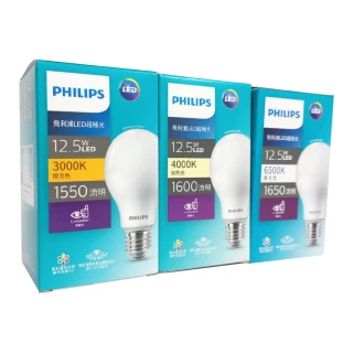 【Philips 飛利浦】6入 真彩版 LED 12.5W E27 6500K 全電壓 晝白光 超極光 高演色 球泡燈 _ PH520582