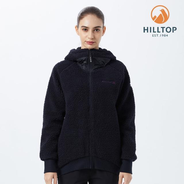 【Hilltop 山頂鳥】Weather Proof Fleece 女款保暖搖粒絨連帽刷毛外套 PH24XFK3 深藍