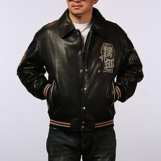【巴黎精品】現貨+預購 真皮皮衣綿羊皮夾克(刺繡臂章加厚飛行服男外套p1ay29)