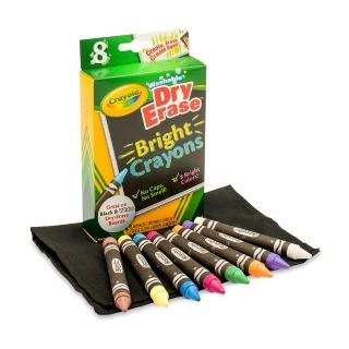 【crayola 繪兒樂】可水洗大蠟筆8色 bright 黑板可用(附削筆器/擦布)