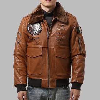 【巴黎精品】現貨+預購 真皮皮衣綿羊皮夾克(印第安羊羔毛領G1男外套2色p1ay8)