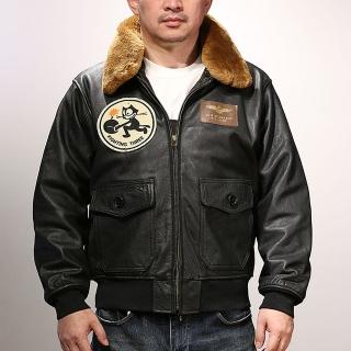 【巴黎精品】現貨+預購 真皮皮衣牛皮夾克(羊羔毛領G1飛行夾克男外套3色p1ay3)