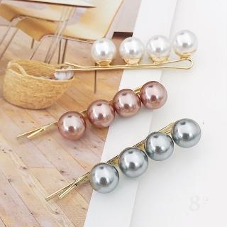 【89 zone】法式古典珍珠 髮飾 頭飾 飾品 邊夾 髮卡 一字夾 髮夾 1 入(不挑款/混色隨機出貨)