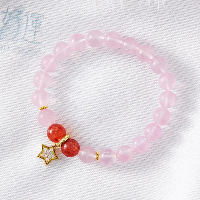 【咕咕好運GoodGoodLuck】好姻緣天然粉晶手鍊-星星|《含開光》招桃花|守護愛情(#戀愛運#粉水晶)
