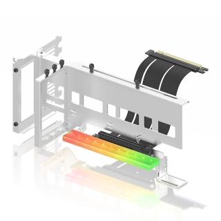 【EZDIY-FAB】ARGB 4.0 GPU直立式顯示卡支架 帶PCIe4.0X16 Gen4 17cm/90度排線-白色(顯示卡支架)