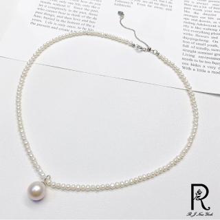 【RJ New York】真情純白串珠高貴天然淡水珍珠項鍊(白色)