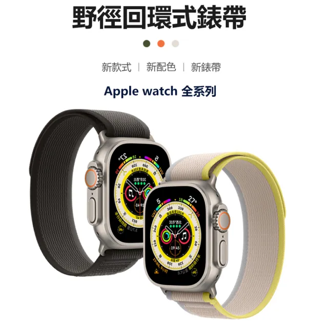 【The Rare】Apple Watch Ultra 2 Series 9/8/7 49/45/44/42MM 野徑尼龍回環式錶帶 替換腕帶