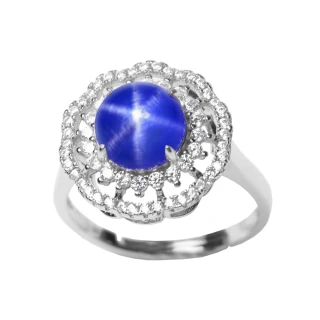 【Hommy Jewelry】祕密花園｜藍寶石戒指(法國星鑽 六道星芒)