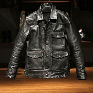 【巴黎精品】現貨+預購 真皮皮衣馬皮夾克(翻領短款加厚機車男外套p1ay19)