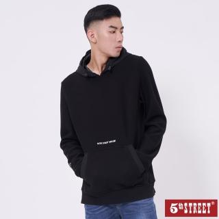 【5th STREET】男異材質剪接帽T-黑色