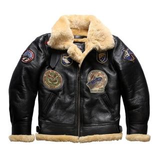 【巴黎精品】現貨+預購 真皮皮衣綿羊皮夾克(皮毛一體B3飛行服男外套p1ay23)